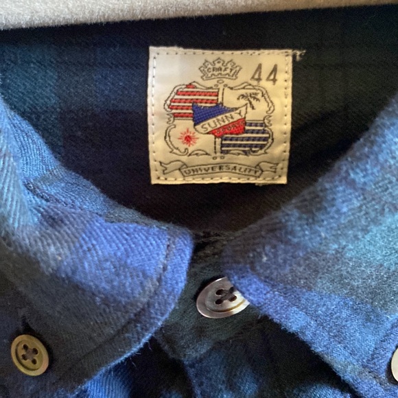 Men’s Sunny Sports Japan Plaid Long Sleeve Button Down Shirt Sz 44 - Picture 4 of 5